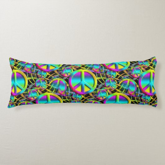 Bunter FRIEDENSnahtloses Muster + Ihre Ideen Seitenschläferkissen (Vorderseite)