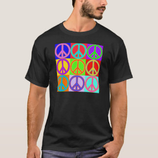 Bunter Friedenszeichen-Entwurf T-Shirt