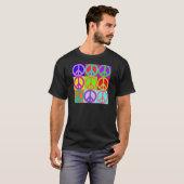 Bunter Friedenszeichen-Entwurf T-Shirt (Vorne ganz)
