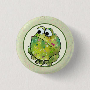 Bunter Frosch Button