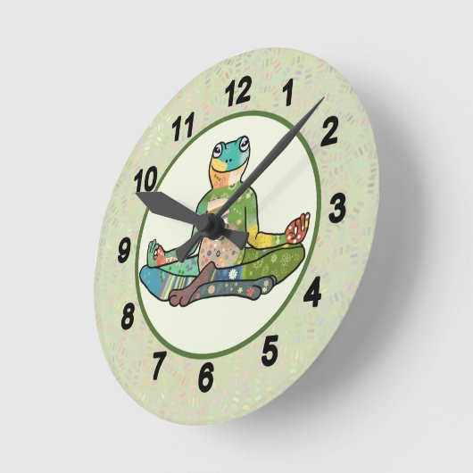 Bunter Frosch Runde Wanduhr (Winkel)