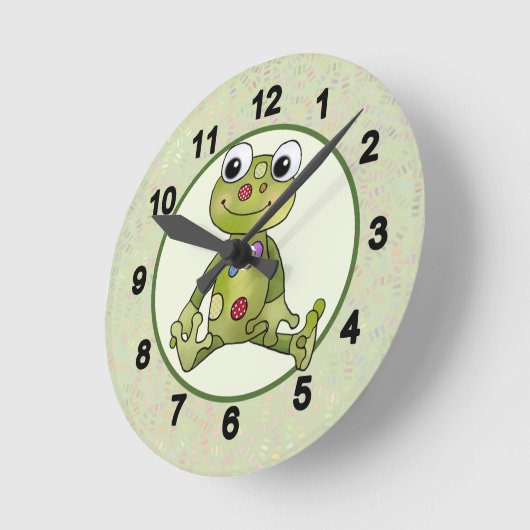 Bunter Frosch Runde Wanduhr (Winkel)