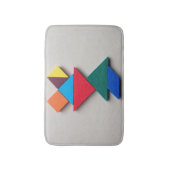 Bunter Frosch Tangram Badematte (Vorderseite Vertikal)