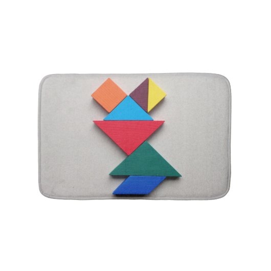 Bunter Frosch Tangram Badematte (Vorderseite)