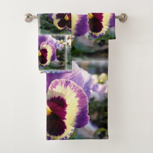 bunter Frühling Pansy Badhandtuch Set (Insitu)