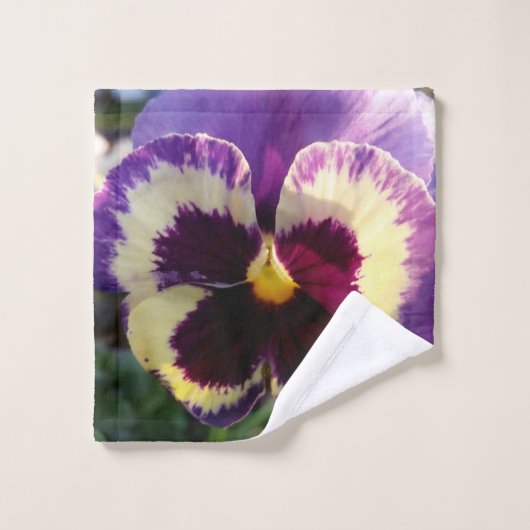 bunter Frühling Pansy Badhandtuch Set (Waschlappen)