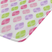 Bunter Frühling verlässt rosa grünes lila Muster Schneidebrett (Ecke)