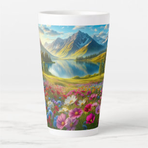 Bunter Frühlings-/Blumen-See im Gebirge Milchtasse