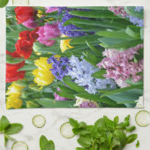 Bunter Frühlings-Blumengarten Handtuch (Gefaltet)