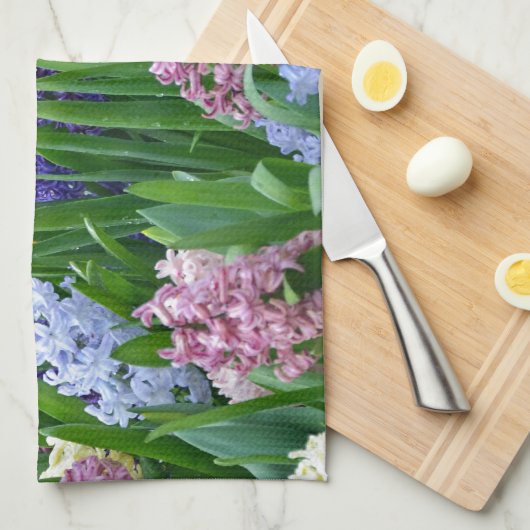 Bunter Frühlings-Blumengarten Handtuch (Viertel Falte)