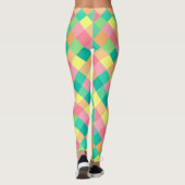 Bunter Frühlings-Pastell-Karo Leggings (Rückseite)