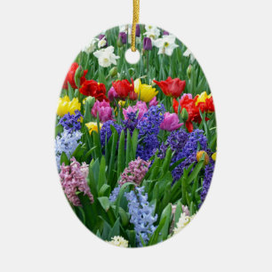 Bunter Frühlingsblumengarten Keramikornament