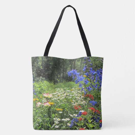 Bunter Frühsommer-Garten Tasche (Rückseite)