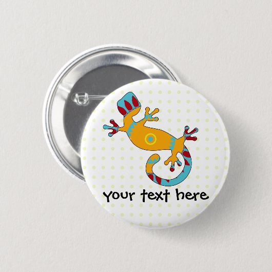 Bunter Fun Gecko Lizard Button (Vorne & Hinten)