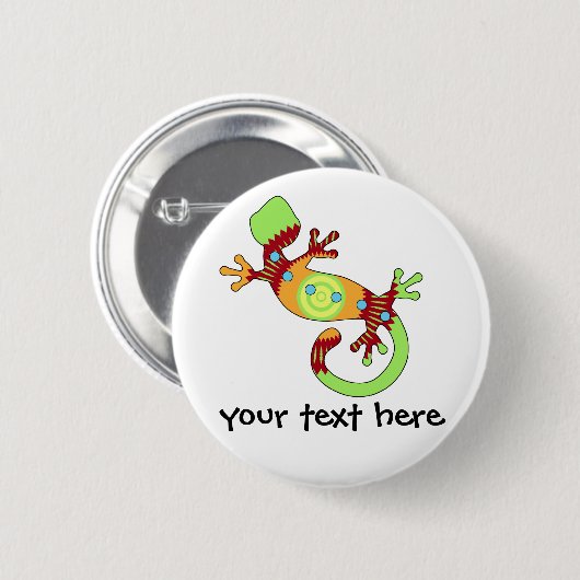 Bunter Fun Gecko Lizard Button (Vorne & Hinten)
