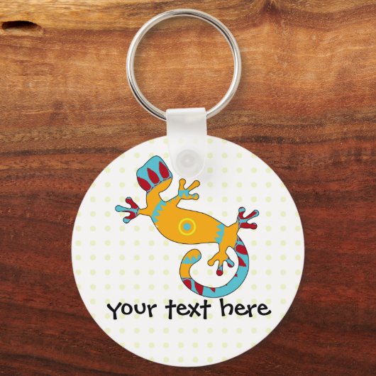Bunter Fun Gecko Lizard Schlüsselanhänger (Vorderseite)