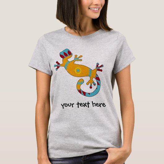 Bunter Fun Gecko Lizard T-Shirt (Vorderseite)