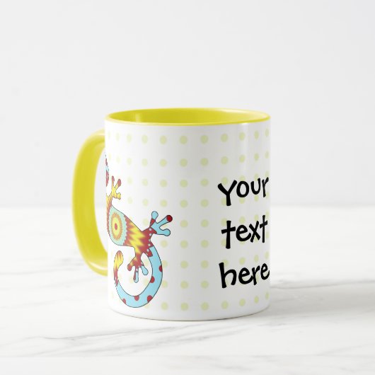Bunter Fun Gecko Lizard Tasse (Vorderseite Links)