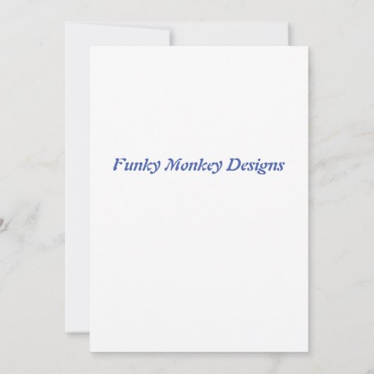 Bunter Funky Monkey mit Zigarre Einladung (Rückseite)