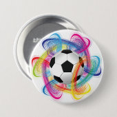 Bunter Fußball-Knopf Button (Vorne & Hinten)