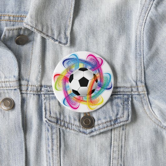 Bunter Fußball-Knopf Button (Beispiel)