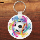 Bunter Fußballball-Schlüsselanhänger Schlüsselanhänger (Vorderseite)
