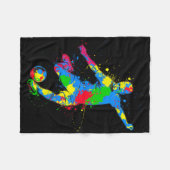 Bunter Fußballspieler  Fleecedecke (Vorderseite (Horizontal))