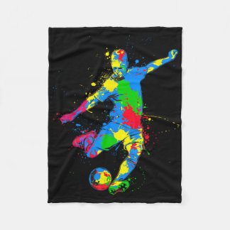 Bunter Fußballspieler  Fleecedecke