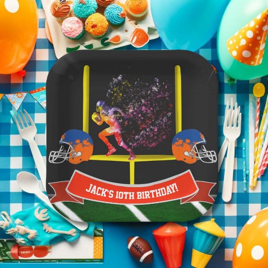 Bunter Fußballspieler zum Geburtstag Pappteller