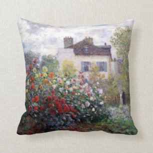 Bunter Garten der Dahlien mit Monet Kissen