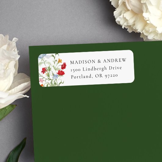 Bunter Garten Florale Hochzeit Rücksendeadresse