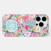 Bunter Garten Monogramm Case-Mate iPhone Hülle (Rückseite (Horizontal))