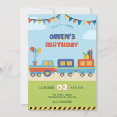 Bunter Geburtstag des Zuges Einladung (Vorderseite)
