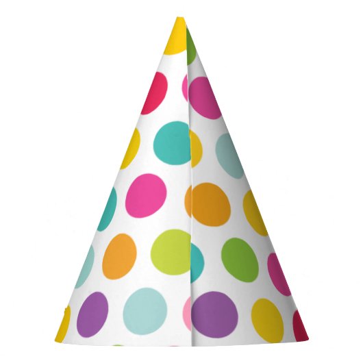 Bunter Geburtstag mit Polka-Dots Partyhütchen (Rückseite)