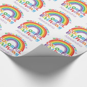 Bunter Geburtstags-Regenbogen-personalisierte Geschenkpapier (Ecke)