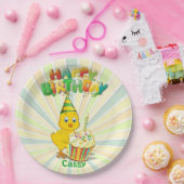 Bunter Geburtstagshähnchen-Cartoon Pappteller (Party)