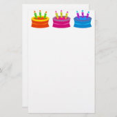 Bunter Geburtstagskuchen Briefpapier (Vorne/Hinten)