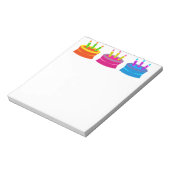 Bunter Geburtstagskuchen Notizblock (Rotiert)