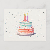 Bunter Geburtstagskuchen Postkarte (Vorderseite)
