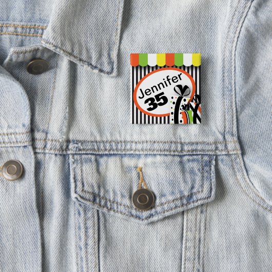 Bunter Geburtstagsspass Button (Beispiel)