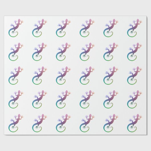 Bunter Gecko Geschenkpapier (Flach)