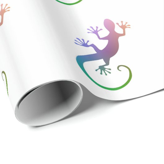 Bunter Gecko Geschenkpapier (Rolleneckpunkt)