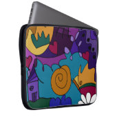 Bunter Gekritzel-Kunst-Spaß-einzigartige Laptopschutzhülle (Vorne Rechts)