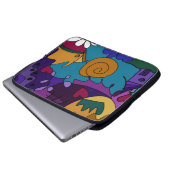 Bunter Gekritzel-Kunst-Spaß-einzigartige Laptopschutzhülle (Vorne Knopf)