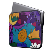 Bunter Gekritzel-Kunst-Spaß-einzigartige Laptopschutzhülle (Vorderseite Links)