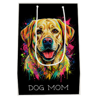 Bunter gelber Labrador Retriever Hund Mittlere Geschenktüte