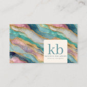 Bunter Geode-Muster-Schmuckdesigner Visitenkarte (Vorderseite)