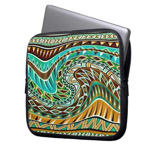 Bunter geometrischer Entwurf Laptopschutzhülle (Vorderseite Links)