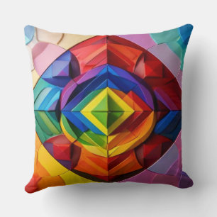 Bunter geometrischer Mandala-Wurfkissen Kissen