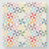 Bunter geometrischer Pinwheel Steinuntersetzer (Vorderseite)